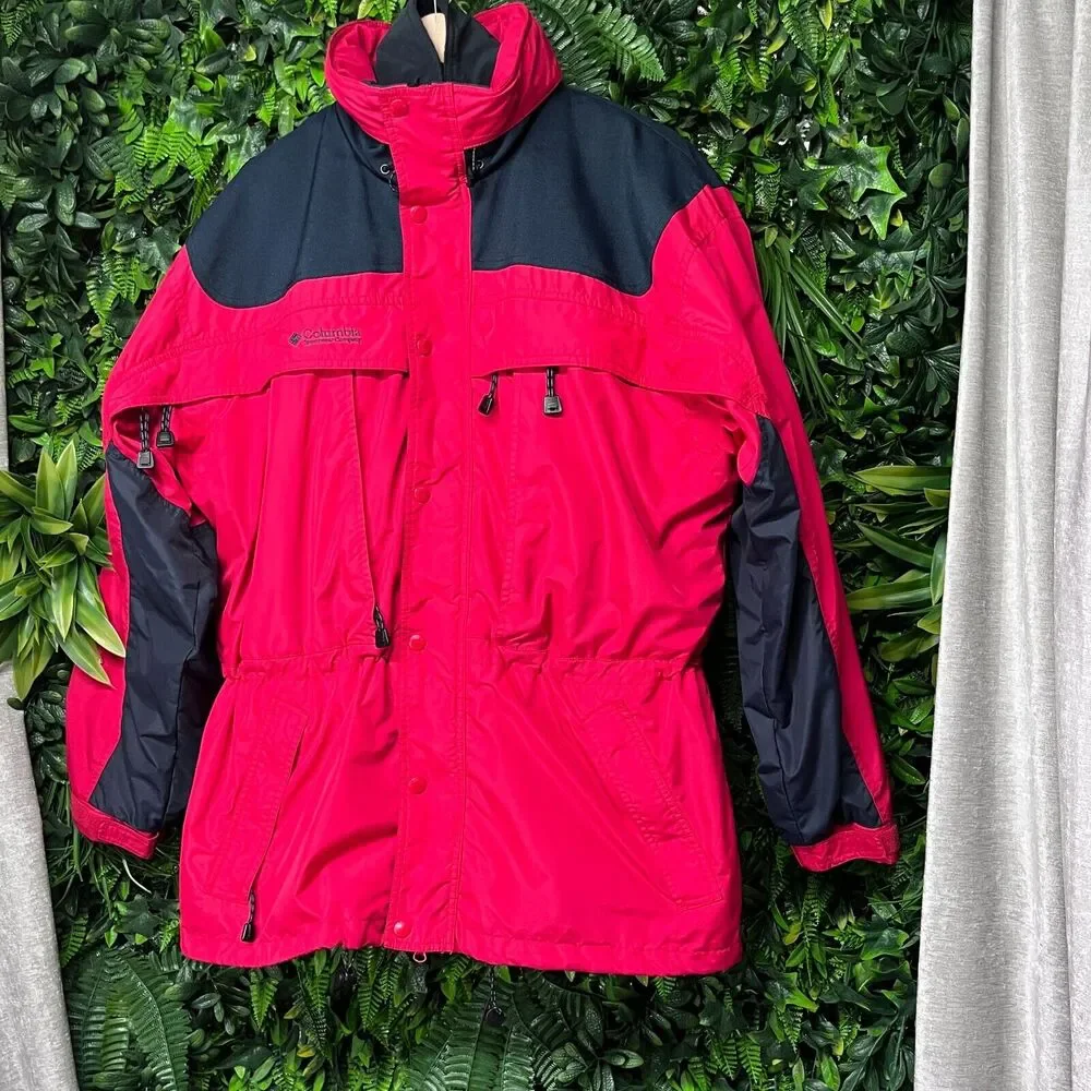 COLUMBIA SPORTSWEAR Jacket Mens M Red Black Bugaboo Full Zip 2 In 1 Fleece Lined